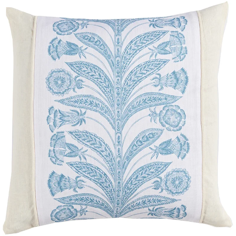 Queen - size blankets for standard - sized bedsThora Blue With Eggshell Linen Back Decorative Throw Pillow