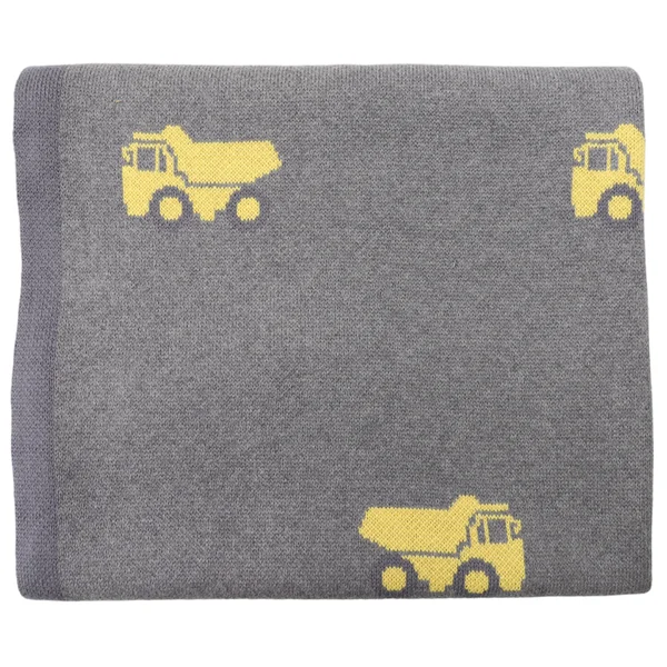 Fleece blankets for a cozy and plush textureTip Truck Knit Blanket - Charcoal