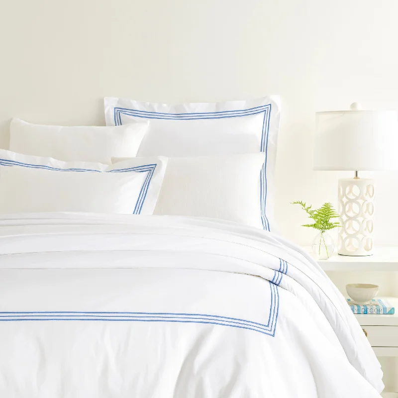 Embroidered duvet covers with intricate needlework for a luxurious touchTrio French Blue Duvet Cover