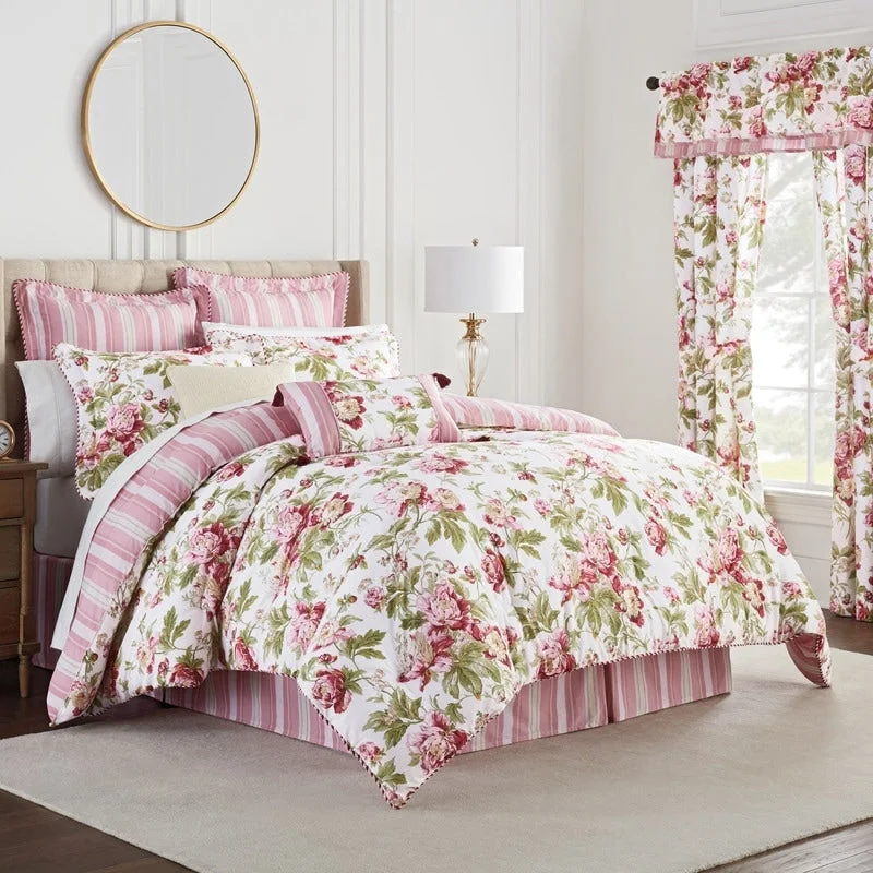 Full - size comforters suitable for full - sized beds in guest rooms or small bedroomsWaverly Forever Peony 4pc Comforter Set Full - size comforters suitable for full - sized beds in guest rooms or small bedroomsWaverly Forever Peony 4pc Comforter Set