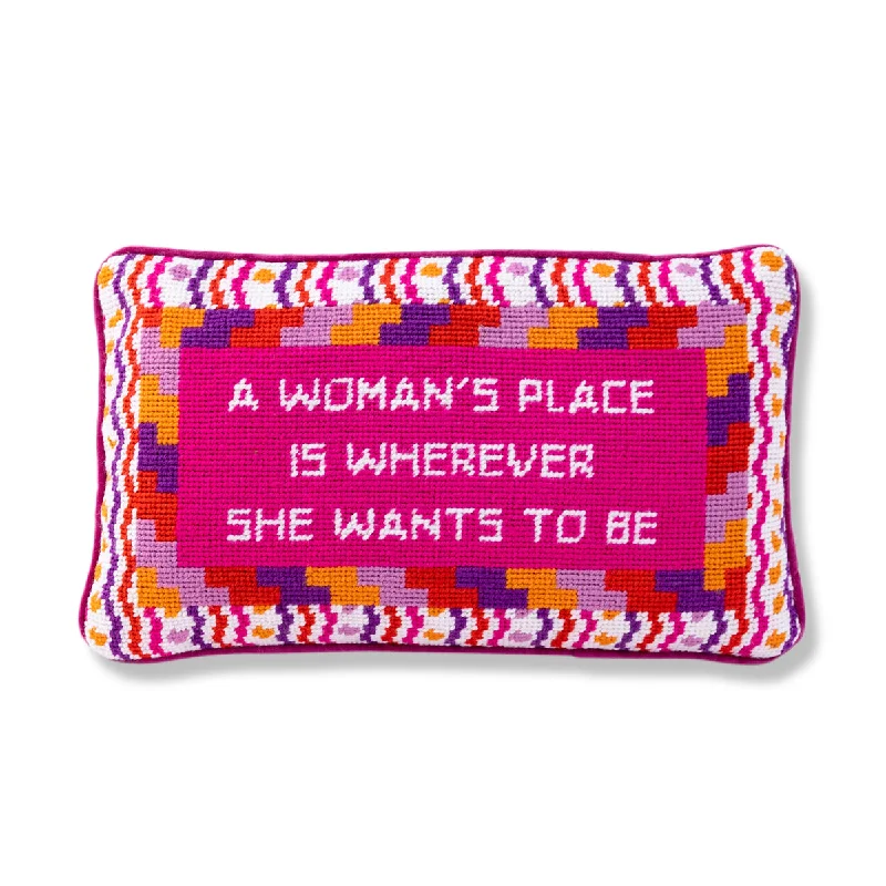 Mohair blankets with a unique sheen and softnessWherever She Wants Needlepoint Pillow