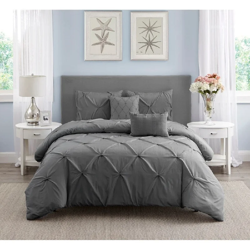 Synthetic - filled comforters like polyester for affordability and hypoallergenic propertiesWonder Home Mona 5 PC Pleated Comforter Set, Queen, Grey Synthetic - filled comforters like polyester for affordability and hypoallergenic propertiesWonder Home Mona 5 PC Pleated Comforter Set, Queen, Grey